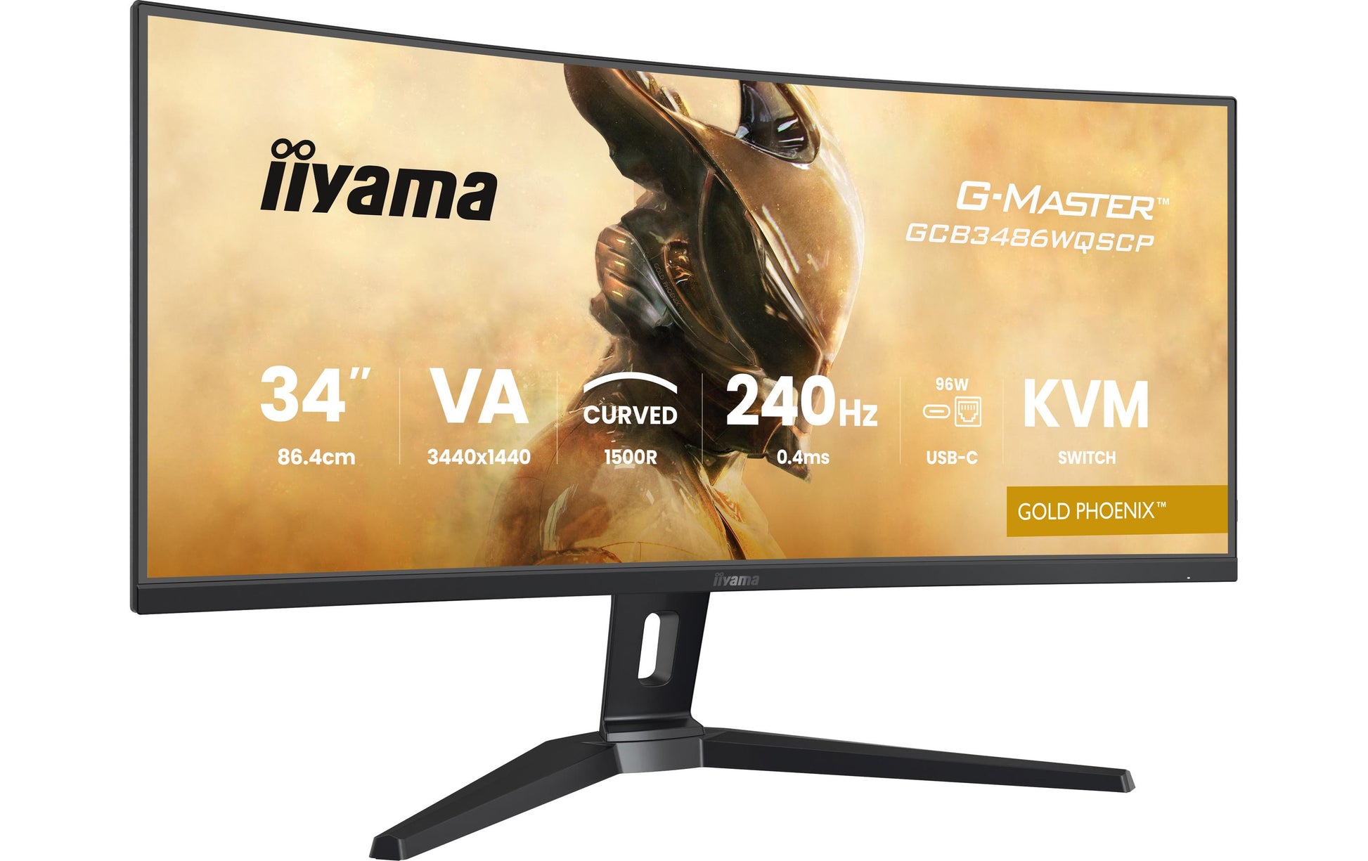 iiyama GCB3486WQSCP-B1 – Monitor, 34" 3440 × 1440, 240 Hz, 500 cd/m², Gebogen