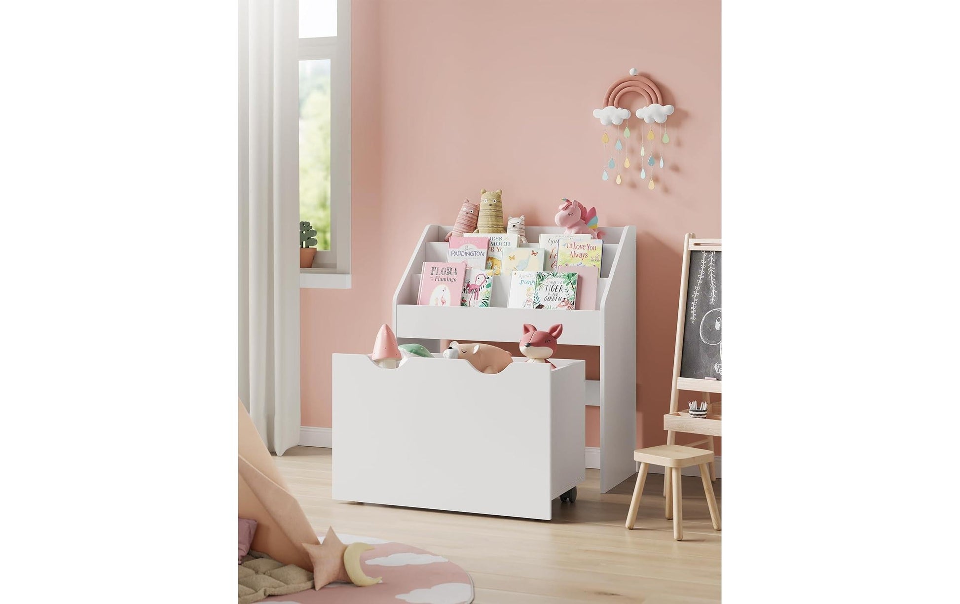 Songmics Bürowagen GKR041W10 – freistehend – 3 Böden – 62,5 × 29,5 × 70,2 cm – weiss – MDF
