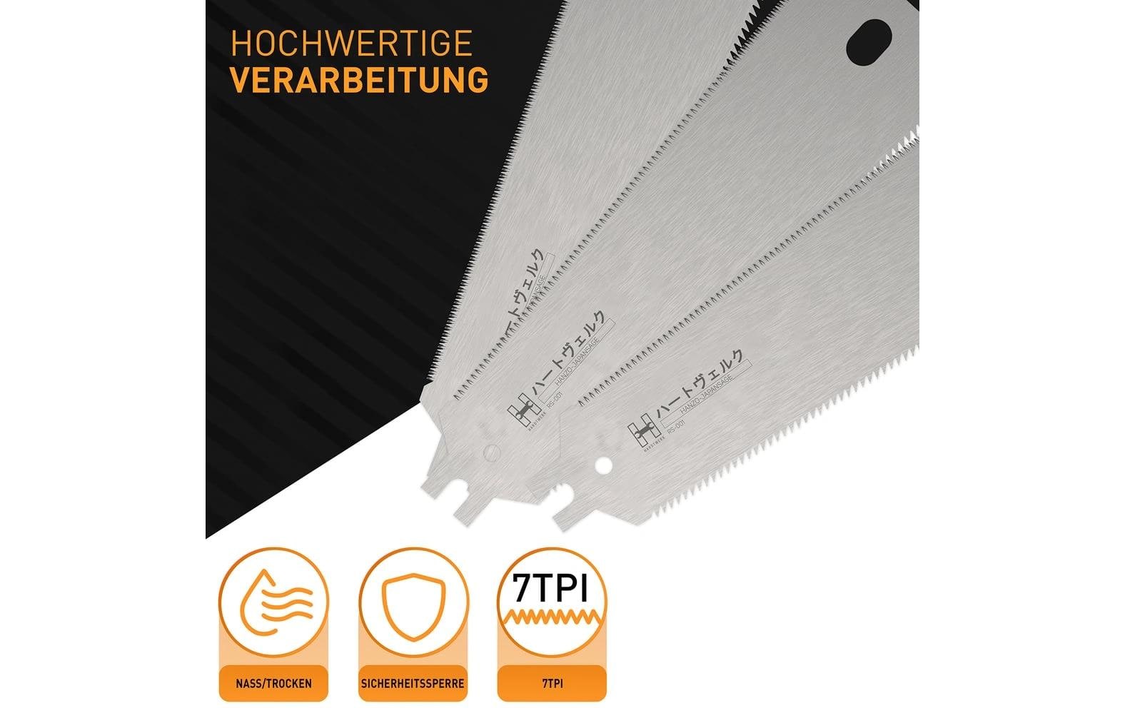 Hardtwerk Ersatz-Sägeblatt 240 mm Karbonstahl – für Hanzo Japansäge