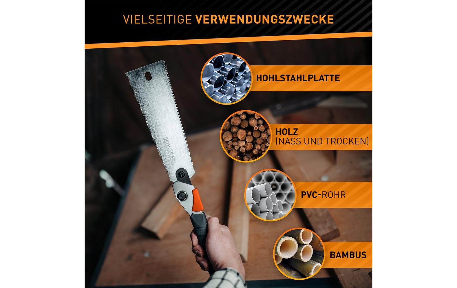 Hardtwerk Ersatz-Sägeblatt 240 mm Karbonstahl – für Hanzo Japansäge