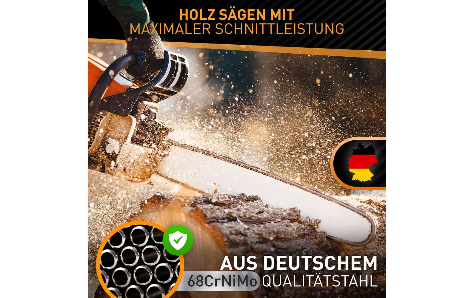 Hardtwerk Sägekette 1,1 mm 3/8" 350 mm Stahl – 3 Stk – Halbmeissel