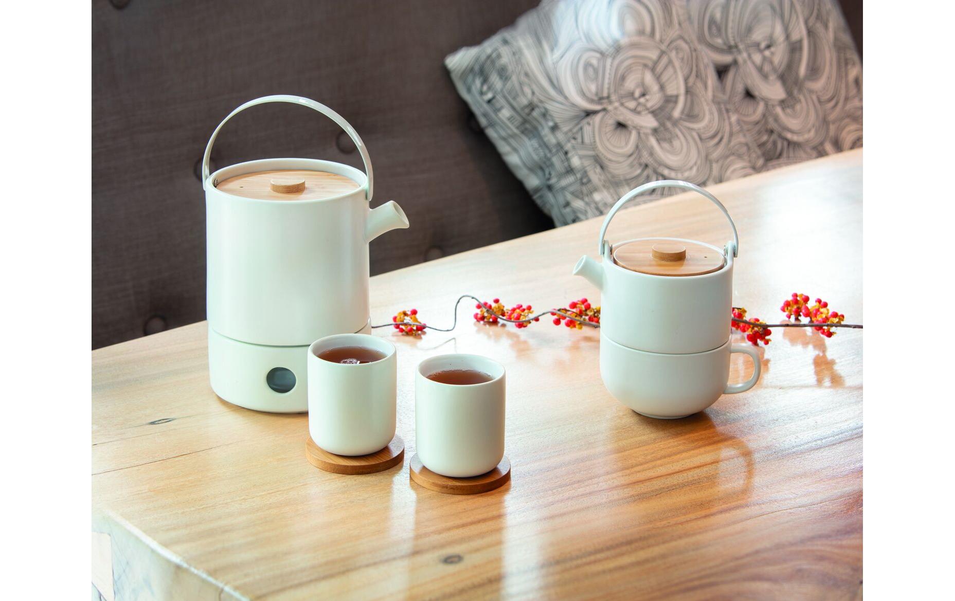 Bredemeijer Teetasse Umea – 4er Set, 200 ml, Ø 7,9 cm, H 8,9 cm, Keramik, Weiss