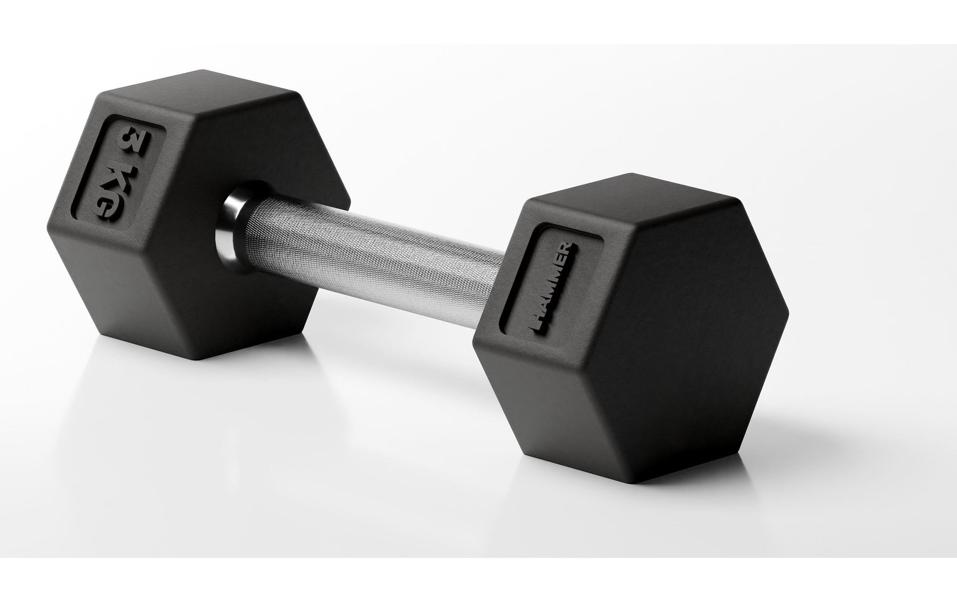 HAMMER Kurzhantel 17402, 3 kg pro Hantel – Schwarz/Silber