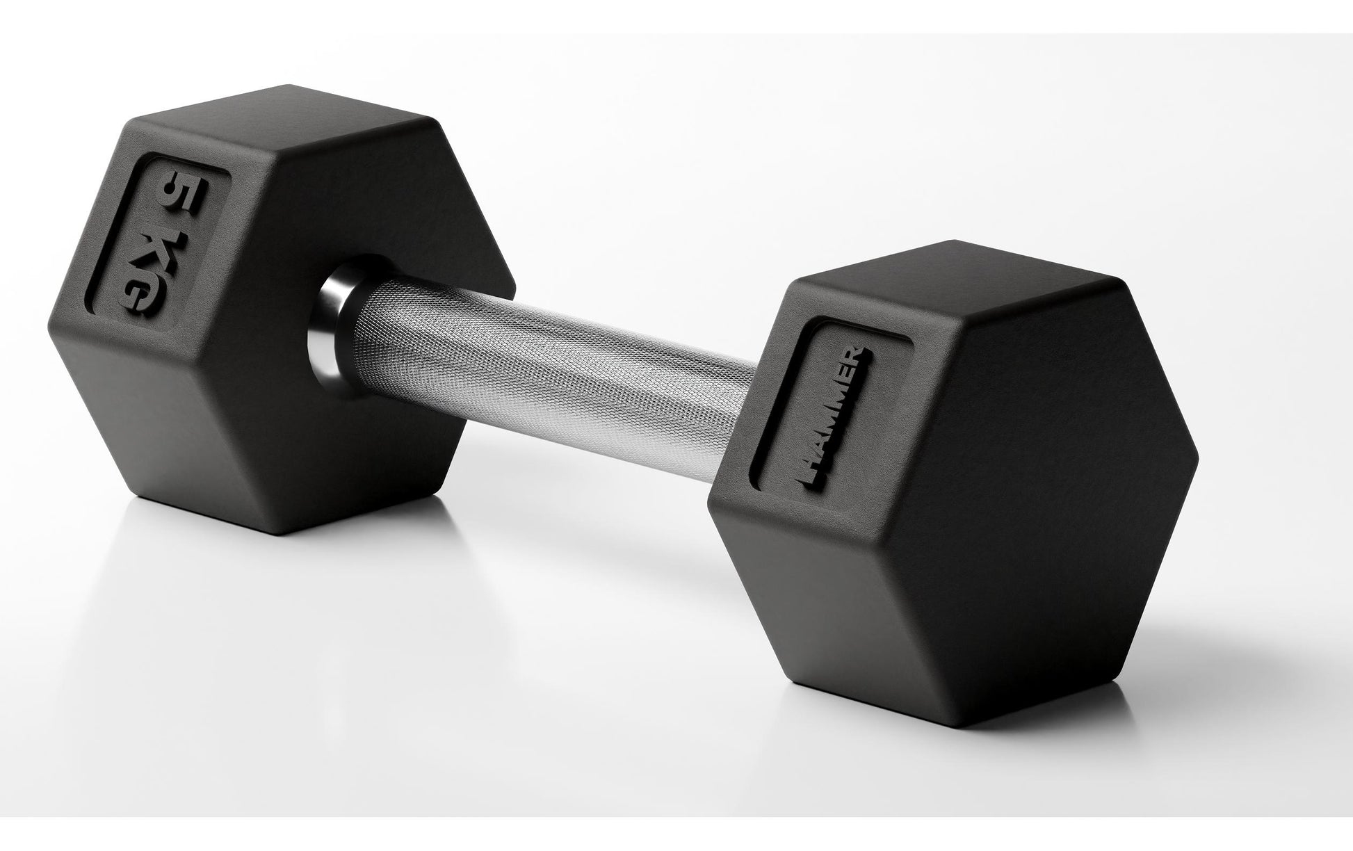 HAMMER Kurzhantel 17404, 5 kg pro Hantel – Schwarz/Silber