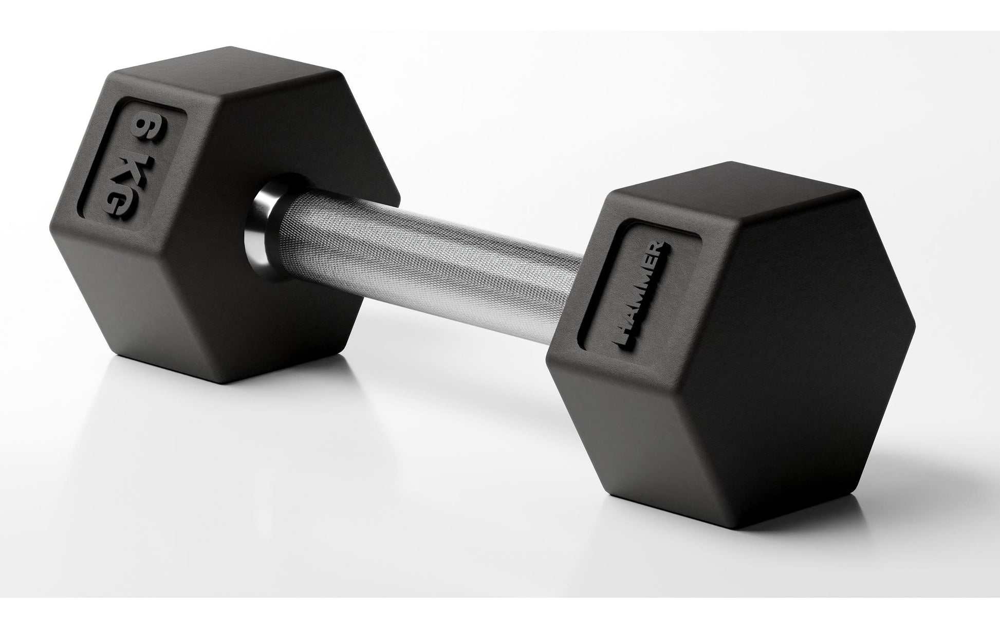 HAMMER Hexagon Kompakthantel PRO – Kurzhantel 17405, 6 kg pro Hantel – Schwarz/Silber