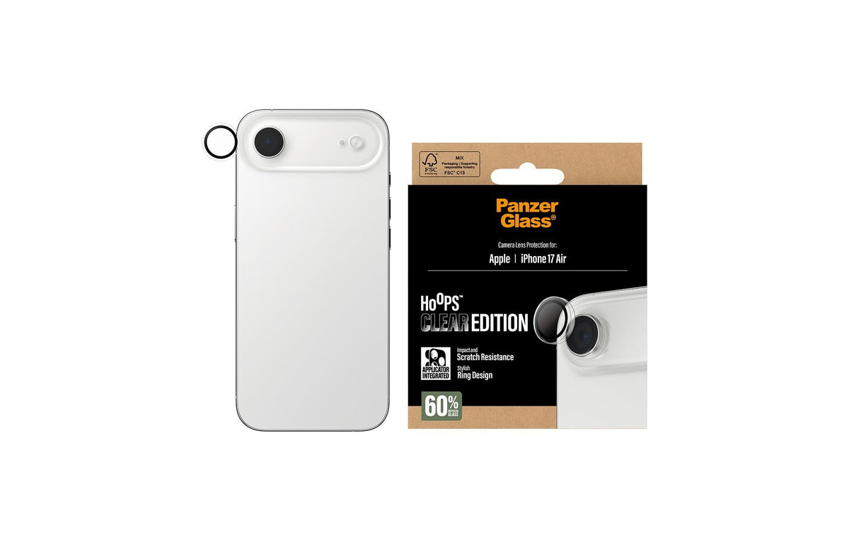 PanzerGlass Hoops – Kameraschutz, Gehärtetes Glas – für Apple iPhone 2025 Air – Transparent