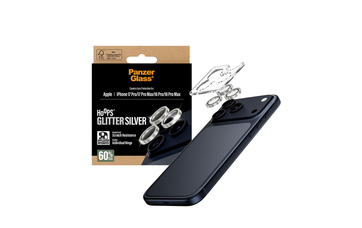 PanzerGlass Kameraschutz – für iPhone 2025 Pro/iPhone 2025 Pro Max/iPhone 16 Pro und andere – Silber