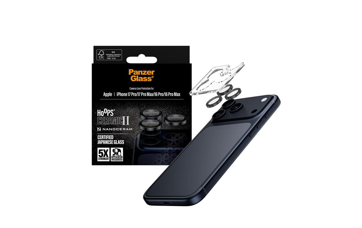 PanzerGlass Halterung – für Apple iPhone 17 Pro, Apple iPhone 17 Pro Max, Hartglas, Schwarz