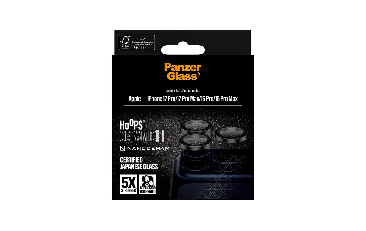 PanzerGlass Halterung – für Apple iPhone 17 Pro, Apple iPhone 17 Pro Max, Hartglas, Schwarz