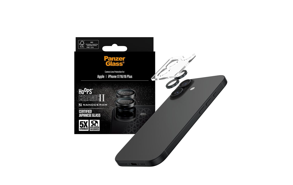 PanzerGlass Halterung – für Apple iPhone 17, 42,46 × 2,1 × 2,1 mm, Hartglas, schwarz