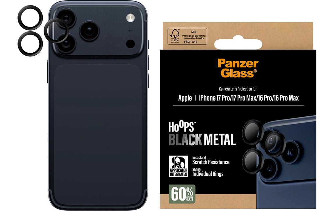 PanzerGlass Kameraschutz – für Apple iPhone 17 Pro/17 Pro Max/16 Pro (u. a.), Hartglas, Schwarz