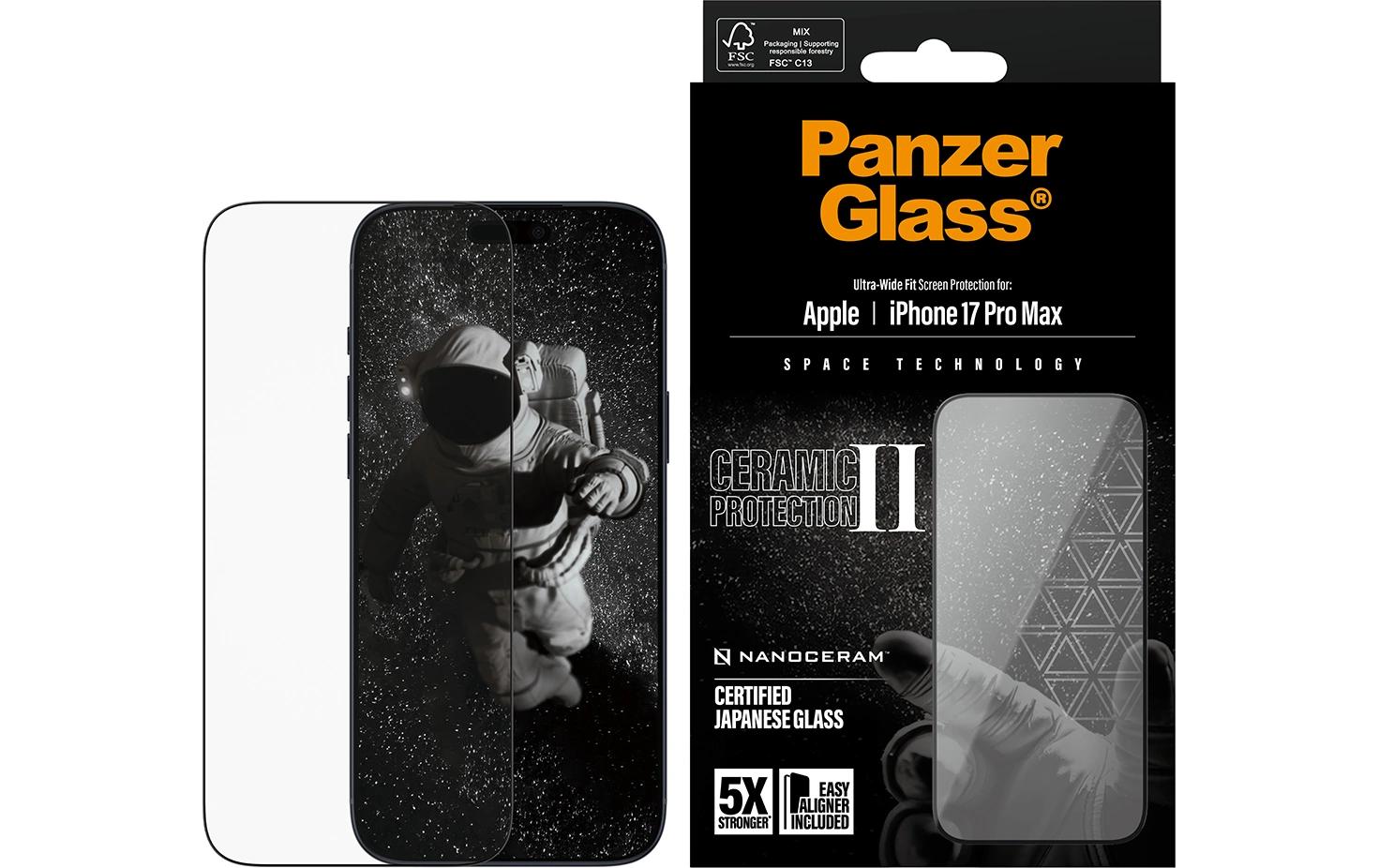PanzerGlass Schutzfolie Ceramic II – für Apple iPhone 17 Pro Max – stossfest
