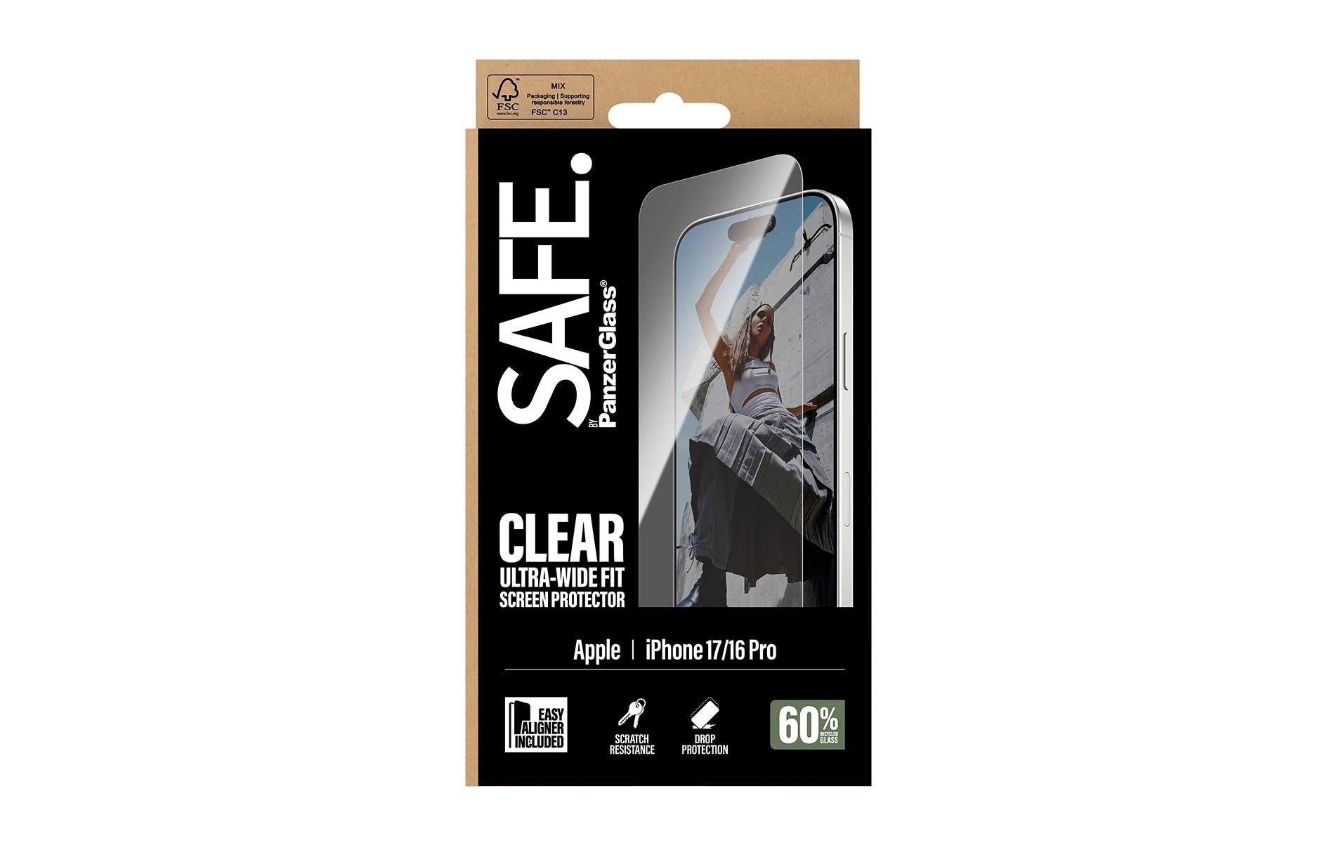 PanzerGlass Displayschutzglas – für Apple iPhone 17, kratzresistent, anti-fingerprint, Hartglas, transparent