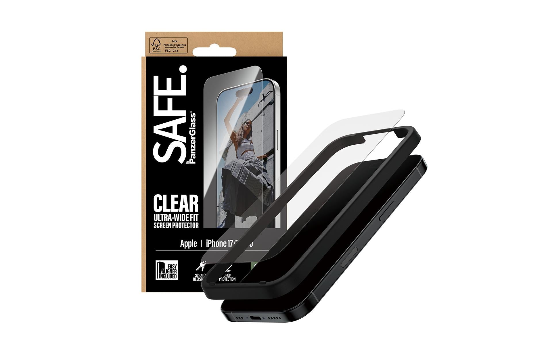 PanzerGlass Displayschutzglas – für Apple iPhone 17, kratzresistent, anti-fingerprint, Hartglas, transparent