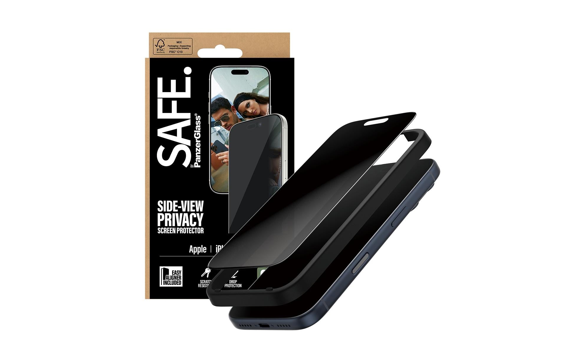 PanzerGlass Displayschutzglas Privacy-Filter – für Apple iPhone 17 Pro, kratzresistent, Hartglas
