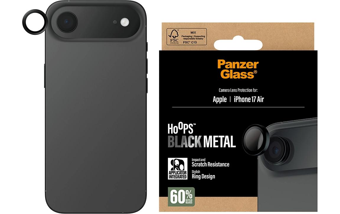 PanzerGlass Hoops – Kameraschutz, Gehärtetes Glas – für Apple iPhone 2025 Air – Schwarz