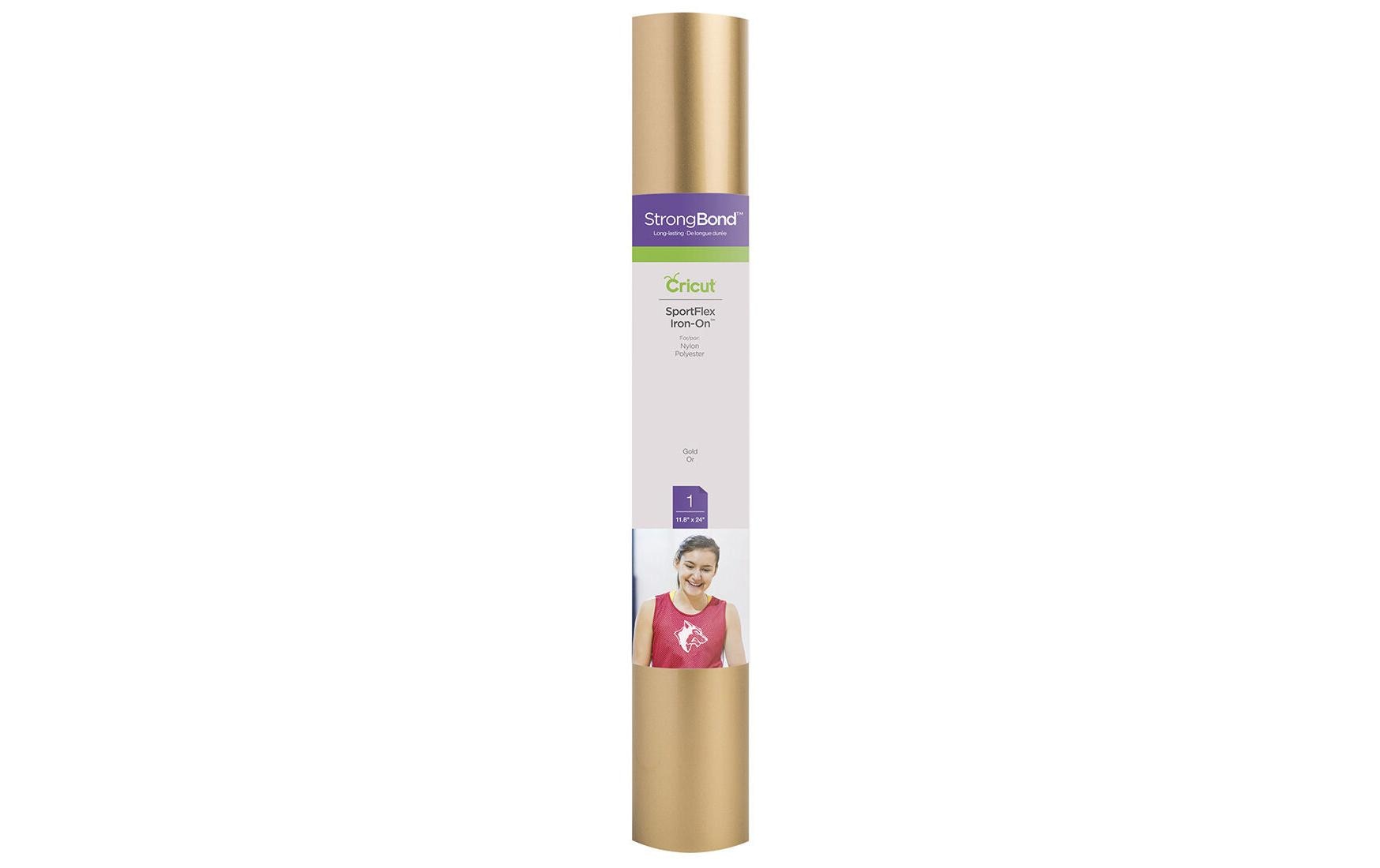 Cricut Aufbügelfolie SportFlex, Gold, 30 × 61 cm, für Cricut Maker, Cricut Explore