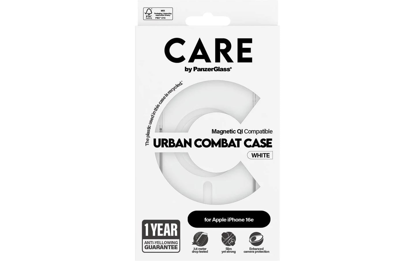 PanzerGlass Backcover Flagship Case Combat – für Apple iPhone 16 – transparent – TPU