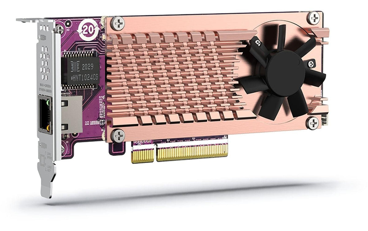 QNAP QM2 Karte – PCIe M.2 SSD & 10GbE Karte – 2×M.2 2280, 1×10GbE RJ-45, PCIe 3.0