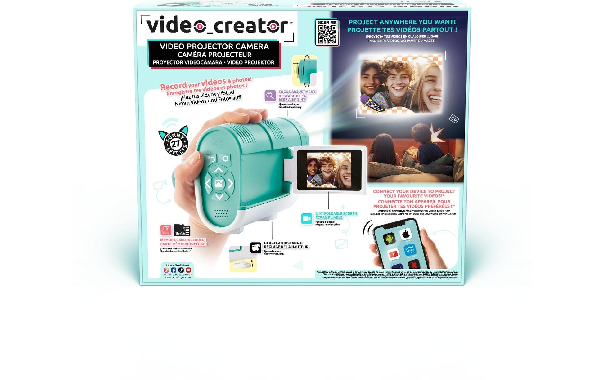 Canal Toys Spielzeug-Kamera Camera Projector – 16 GB, 1 Batterie – 1 Stück – ab 8 J. – türkis/weiss