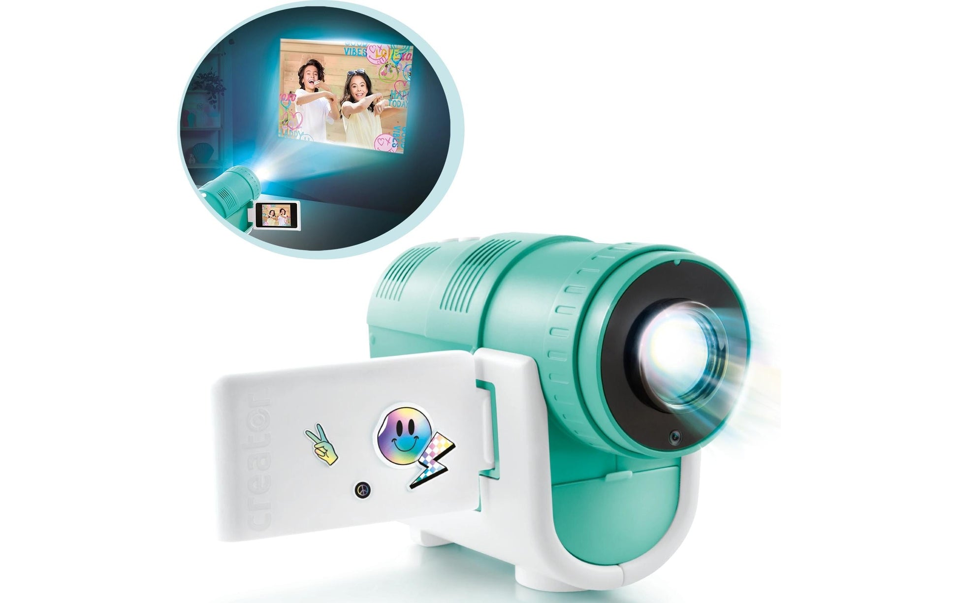Canal Toys Spielzeug-Kamera Camera Projector – 16 GB, 1 Batterie – 1 Stück – ab 8 J. – türkis/weiss