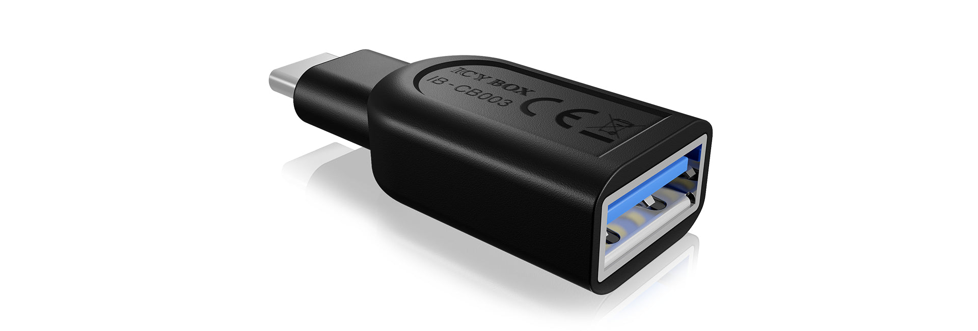 ICY BOX IB-CB005 Adapter USB-C zu USB-A – USB 3.2 Gen 1 (5 Gbit/s), Plug & Play, für Windows & Mac – Schwarz