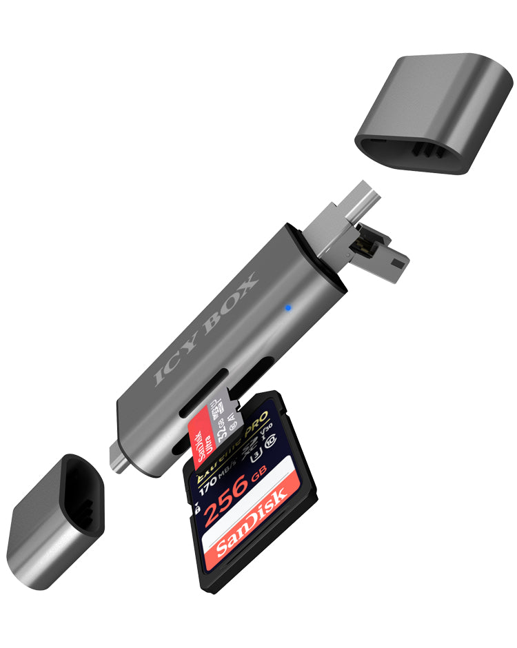 ICY BOX IB-CR200-C – Externer Kartenleser – USB 2.0, MicroSD/SD, 480 Mbit/s