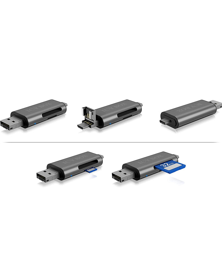ICY BOX IB-CR200-C – Externer Kartenleser – USB 2.0, MicroSD/SD, 480 Mbit/s