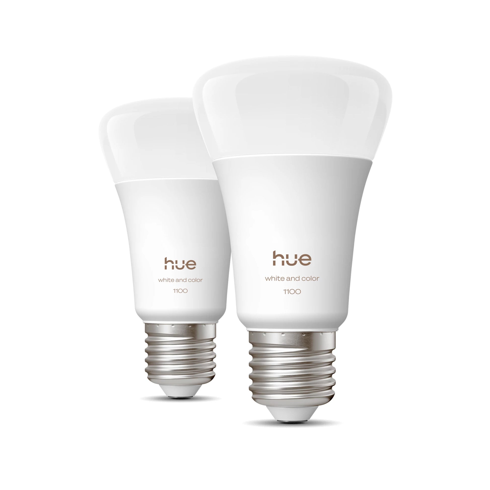 Philips by Signify Philips Hue Smart-Leuchtmittel E27 Weiss & Farbambiente – 1100 lm, mehrfarbig, App-Steuerung, dimmbar – 2er-Pack
