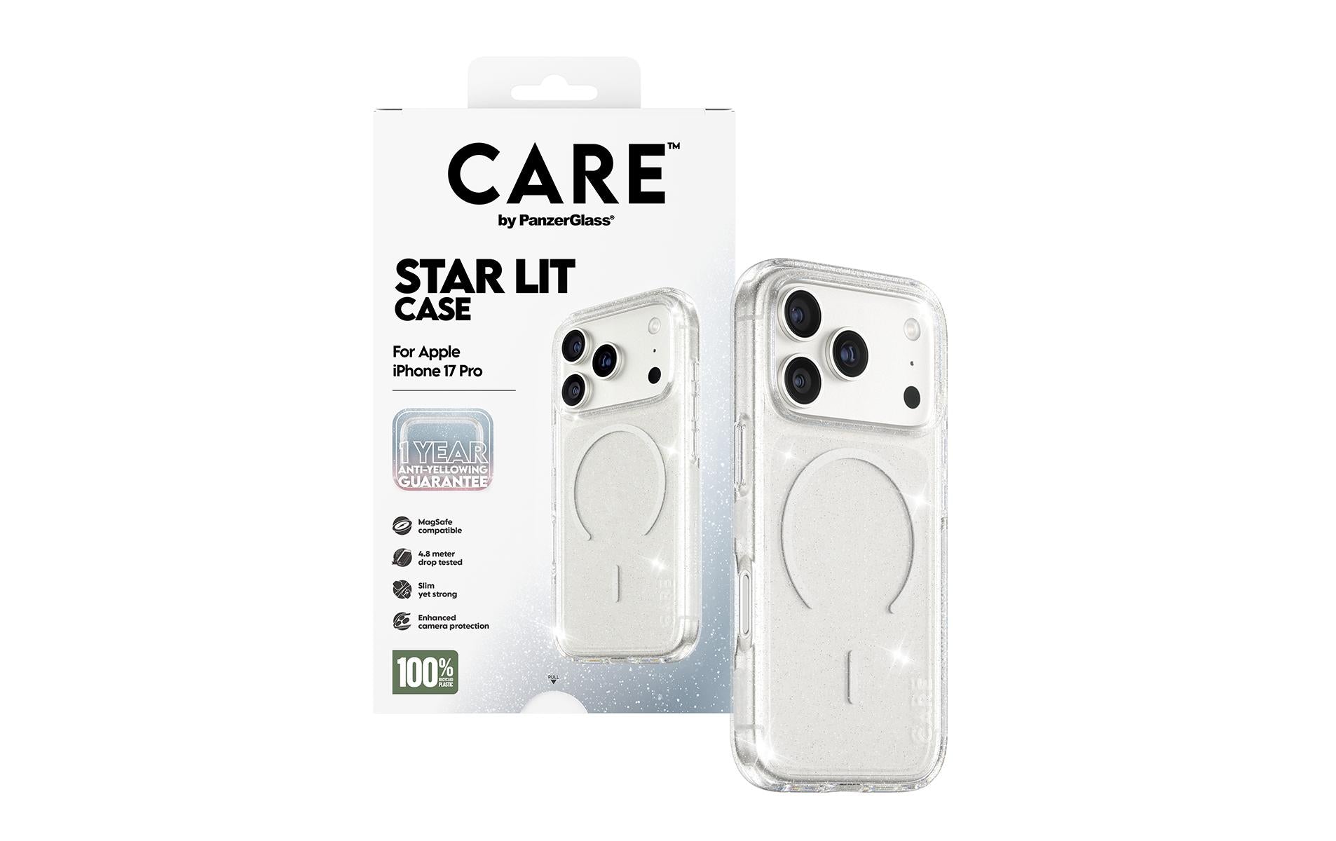PanzerGlass Backcover – für Apple iPhone 17 Pro – StarLit weiss – TPU, MagSafe-kompatibel