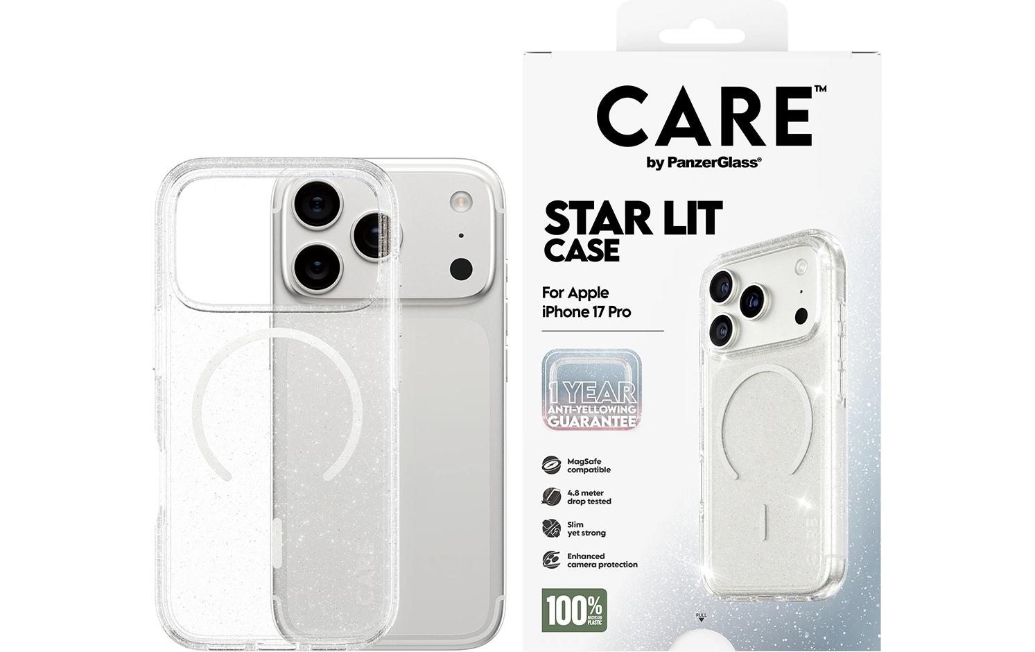 PanzerGlass Backcover – für Apple iPhone 17 Pro – StarLit weiss – TPU, MagSafe-kompatibel
