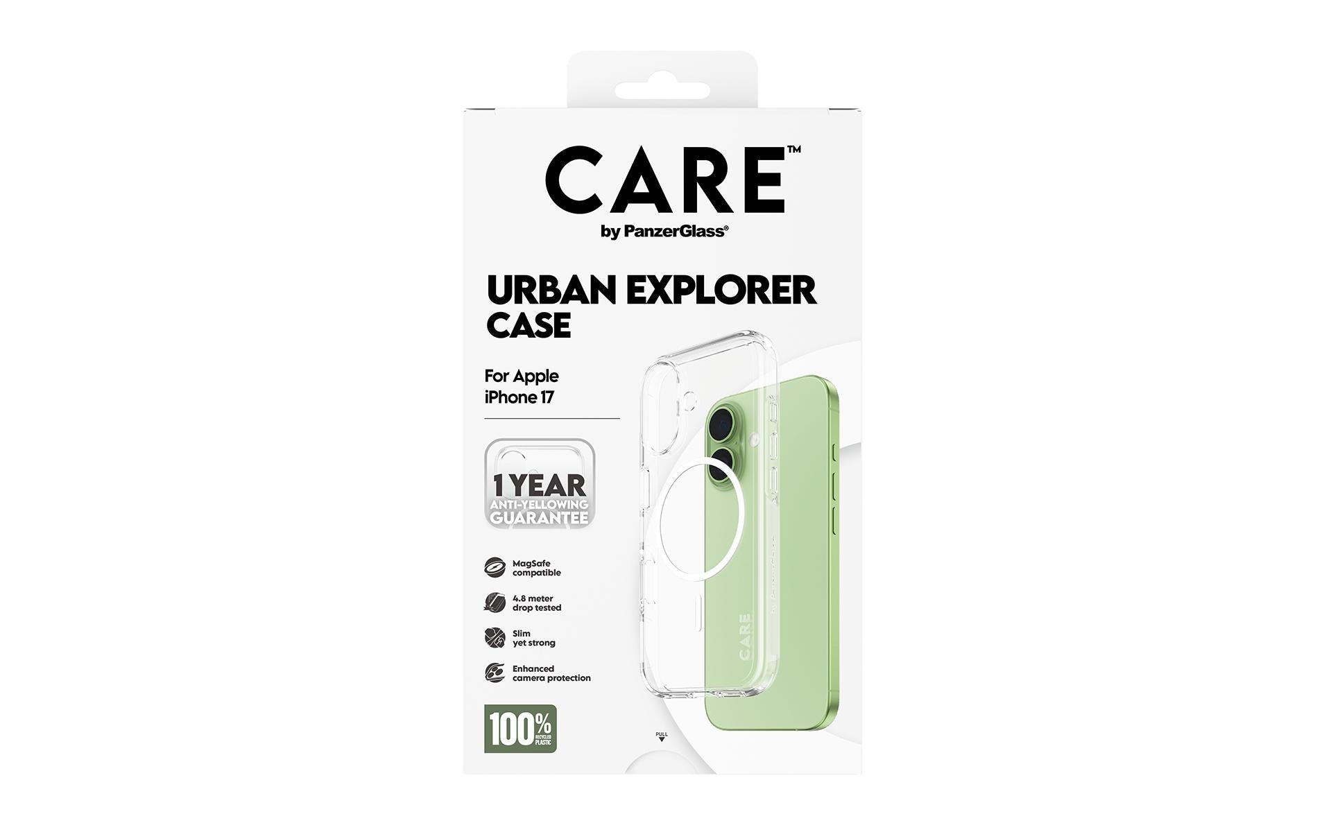 PanzerGlass Backcover – für Apple iPhone 17 – transparent/weiss – TPU, MagSafe-kompatibel