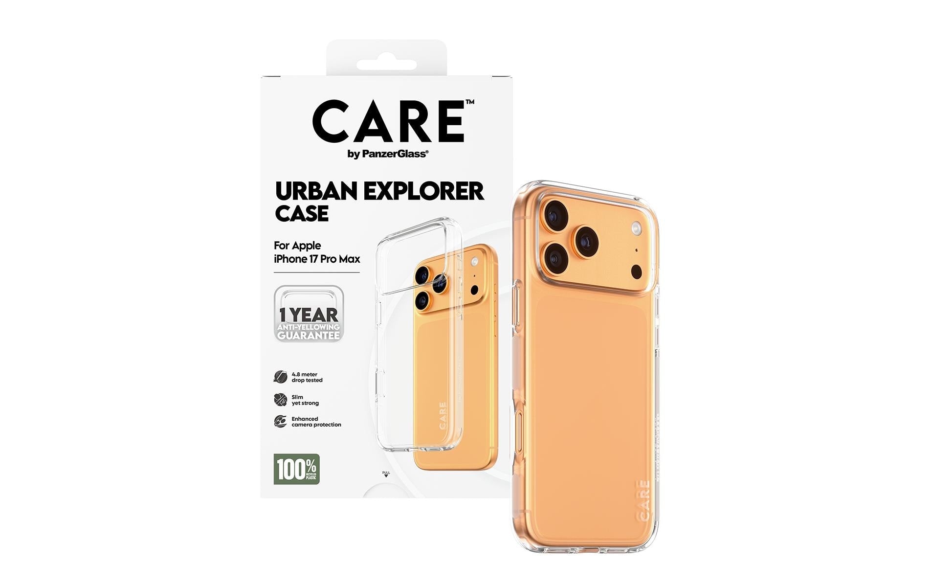 PanzerGlass Backcover CARE Flagship Case Urban Combat MS – für Apple iPhone 17 Pro Max – transparent