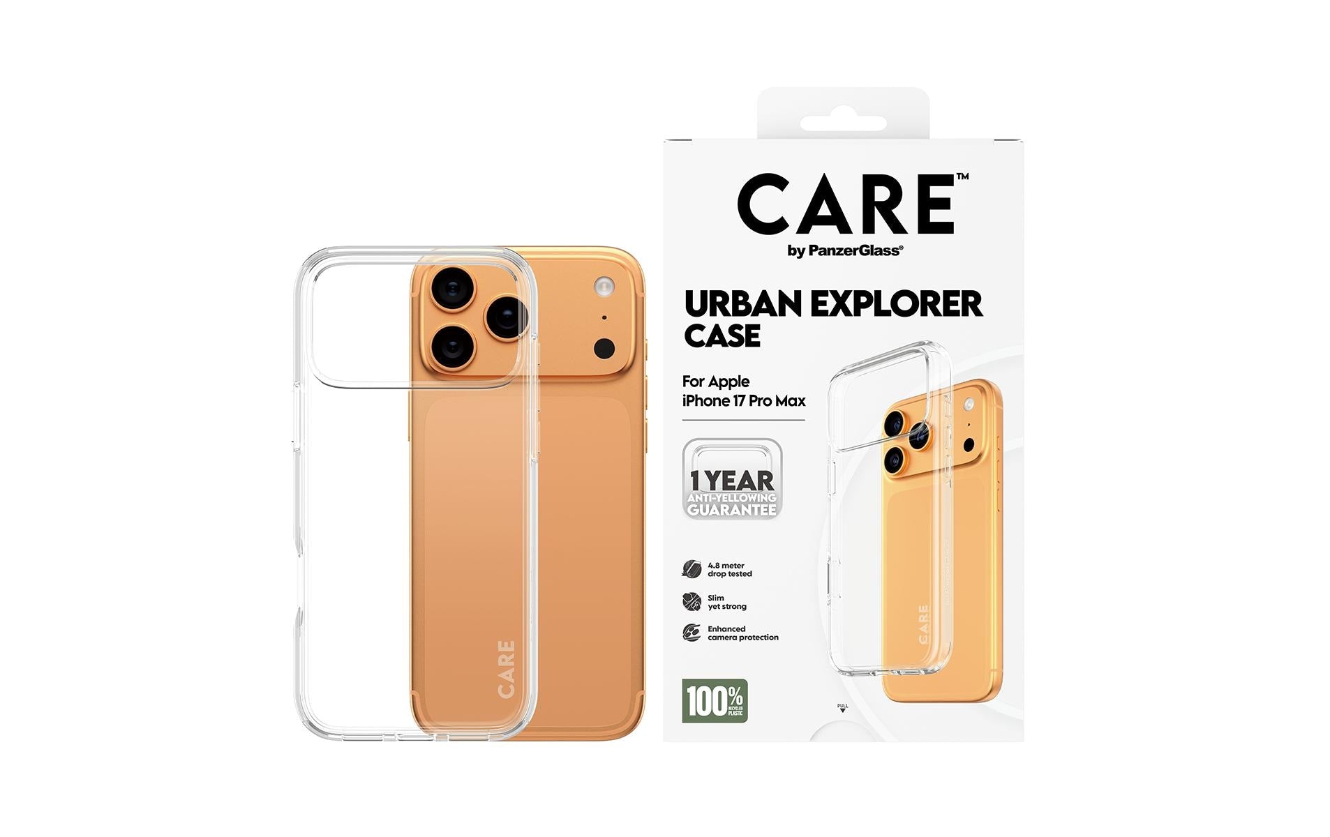 PanzerGlass Backcover CARE Flagship Case Urban Combat MS – für Apple iPhone 17 Pro Max – transparent