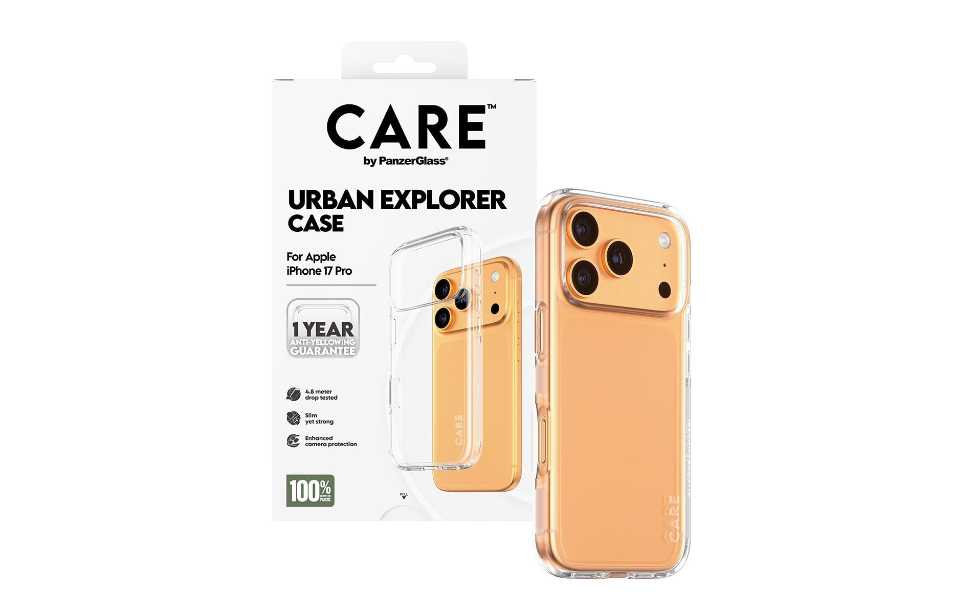 PanzerGlass Backcover CARE Flagship Case Urban Combat – für Apple iPhone 17 Pro – transparent – TPU