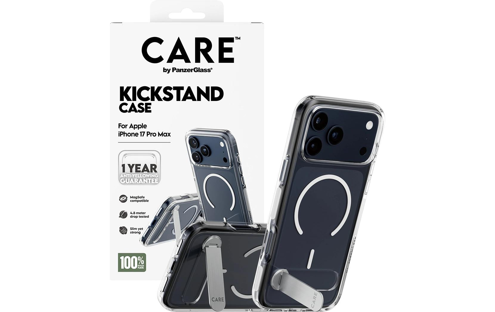 PanzerGlass Backcover CARE – für Apple iPhone 17 Pro Max – transparent – MagSafe-kompatibel