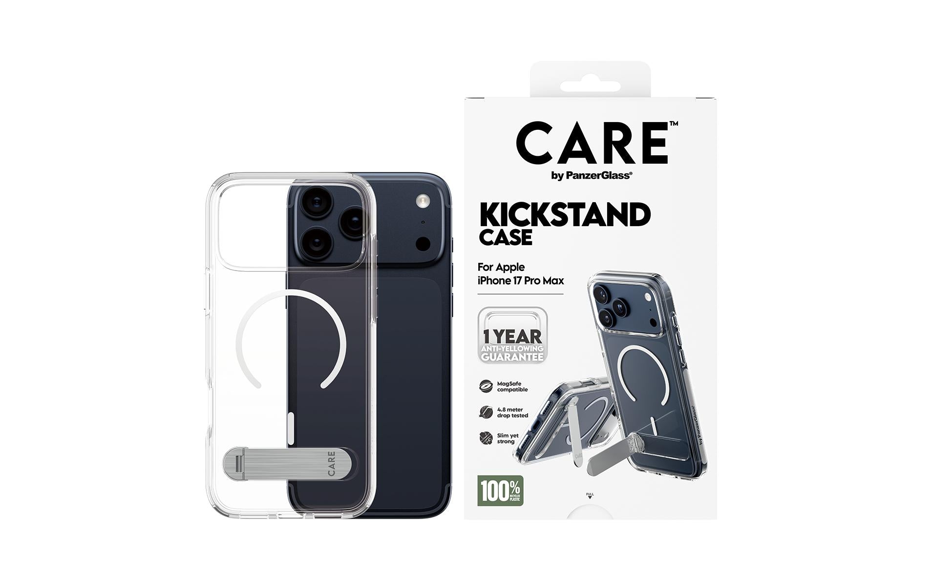 PanzerGlass Backcover CARE – für Apple iPhone 17 Pro Max – transparent – MagSafe-kompatibel
