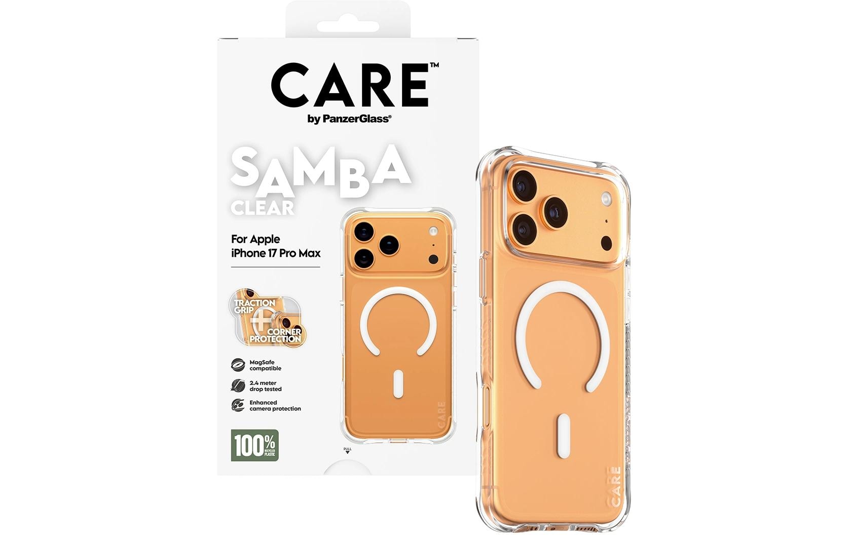 PanzerGlass Backcover Fashionable Case Samba – für Apple iPhone 17 Pro Max – transparent – MagSafe kompatibel