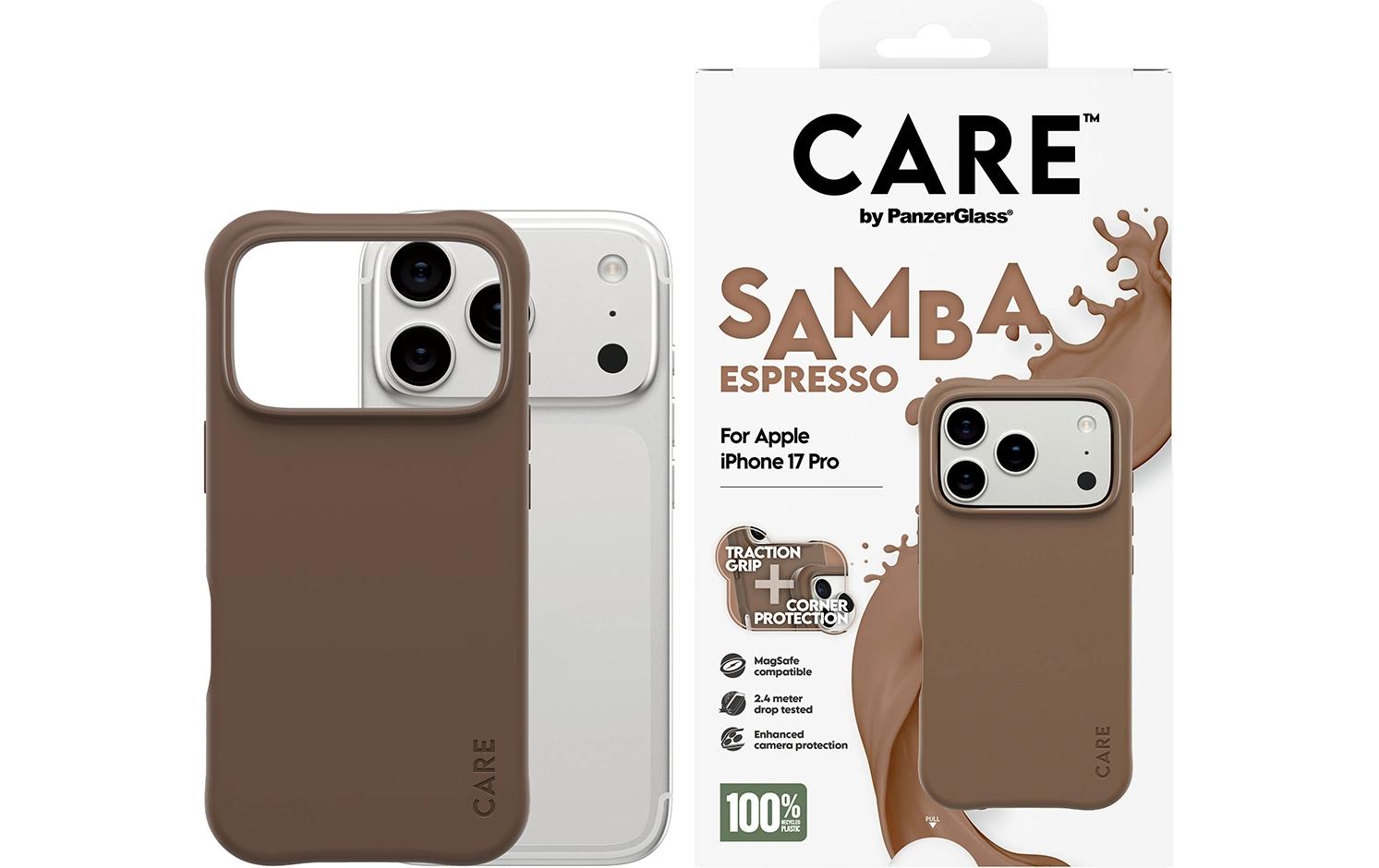 PanzerGlass Backcover CARE Fashionable Case Samba – für Apple iPhone 17 Pro – braun – TPU, MagSafe-kompatibel