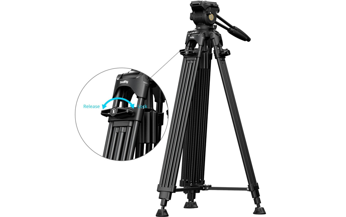 SmallRig FSD14 FreeSpeed Dreibeinstativ – Aluminiumlegierung, bis 186,8 cm, 6,4 kg Traglast – Schwarz