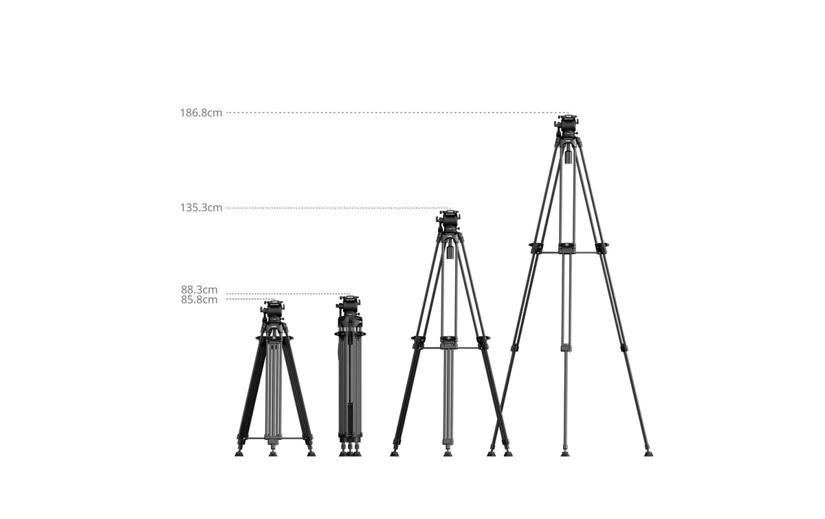 SmallRig FSD14 FreeSpeed Dreibeinstativ – Aluminiumlegierung, bis 186,8 cm, 6,4 kg Traglast – Schwarz