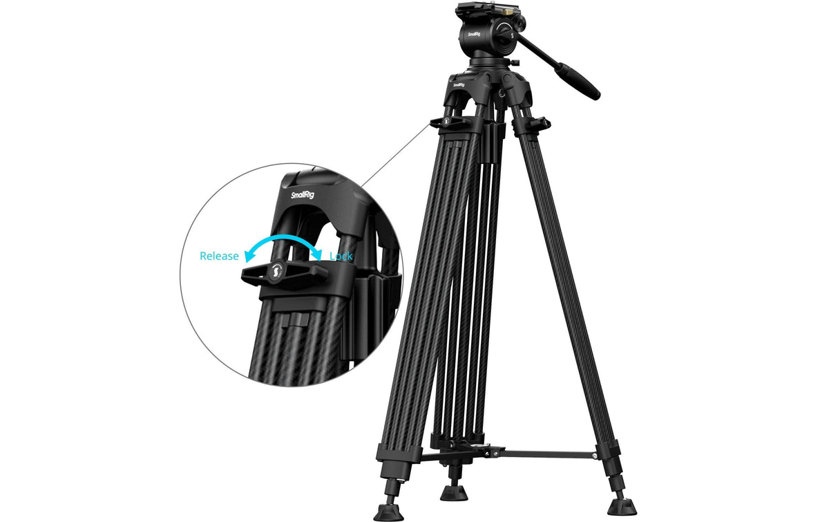 SmallRig FSD14 FreeSpeed Dreibeinstativ – bis 186,2 cm – 8 kg Traglast – Carbon – Schwarz