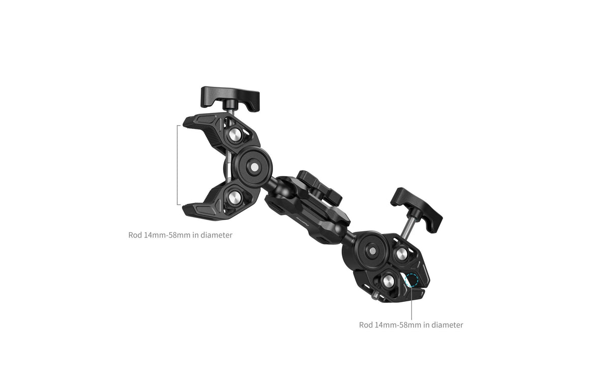 SmallRig 5453 Super Clamp Montageklemme – Aluminium, für Rohre/Stangen Ø 14–58 mm, Flächen ≤58 mm – Schwarz