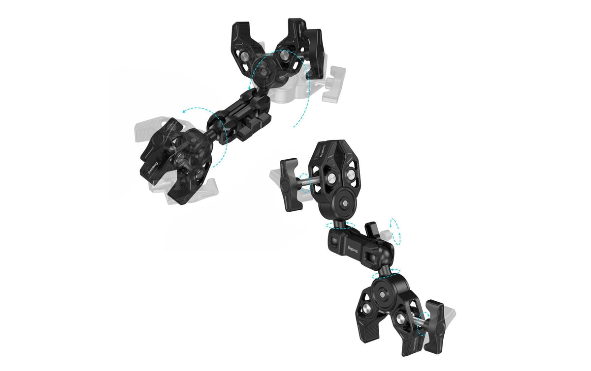 SmallRig 5453 Super Clamp Montageklemme – Aluminium, für Rohre/Stangen Ø 14–58 mm, Flächen ≤58 mm – Schwarz