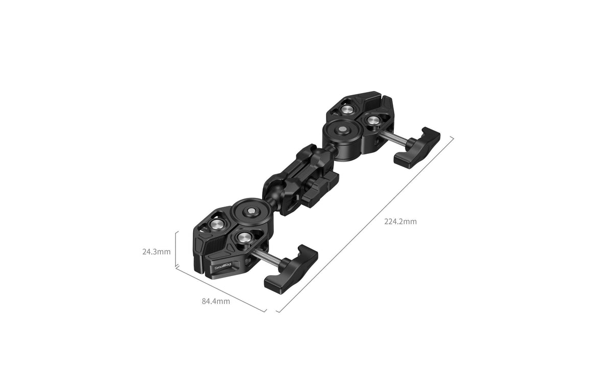 SmallRig 5453 Super Clamp Montageklemme – Aluminium, für Rohre/Stangen Ø 14–58 mm, Flächen ≤58 mm – Schwarz
