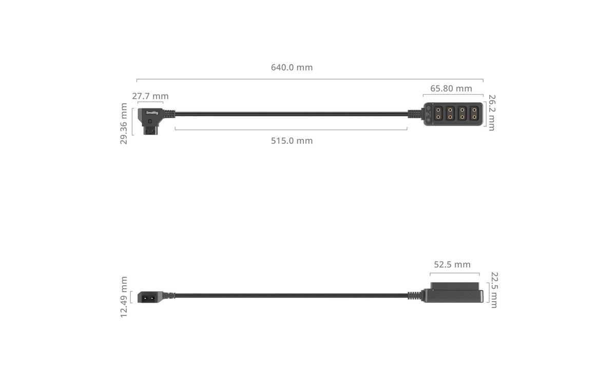 SmallRig D-Tap 1-zu-4 Stromkabel – für D-Tap-Anschlüsse (Universal) – Schwarz