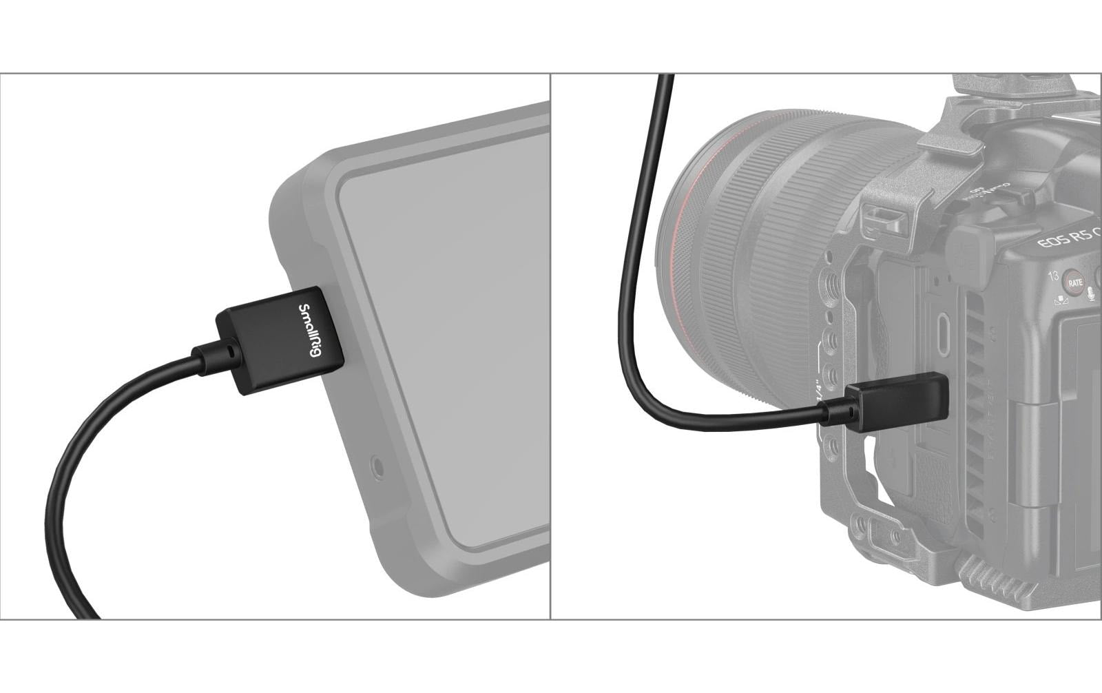 SmallRig Micro-HDMI auf HDMI Kabel HDMI 2.0 4K 60 Hz – 0,35 m – für Sony, Fujifilm & SIGMA Kameras
