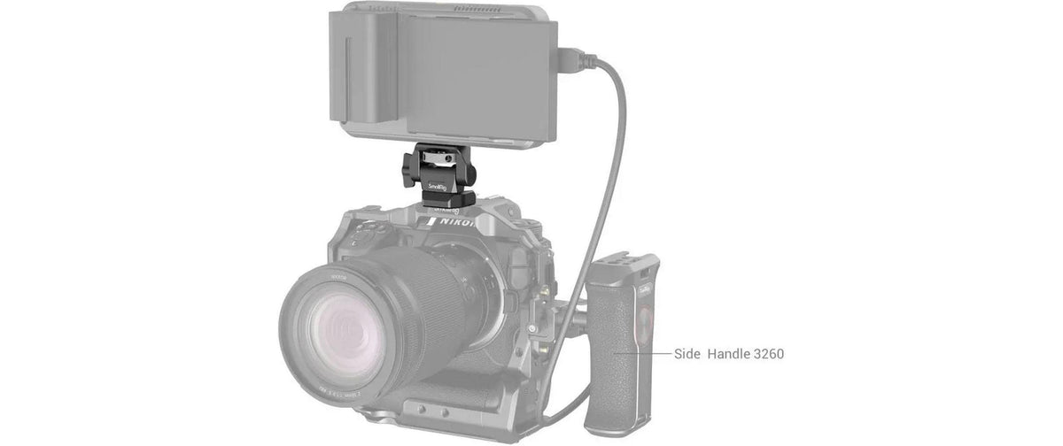 SmallRig 2904B Monitor-Halterung – 1,5 kg Traglast, 1/4"-20 Gewinde, Pivot 0–170°, 360° drehbar – Schwarz