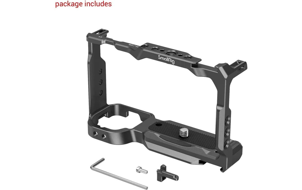 SmallRig 3531B Cage – Aluminium/Edelstahl, 128,9 × 46,7 × 82,2 mm, 1/4"-Gewinde – für Sony ZV-E10 – Schwarz