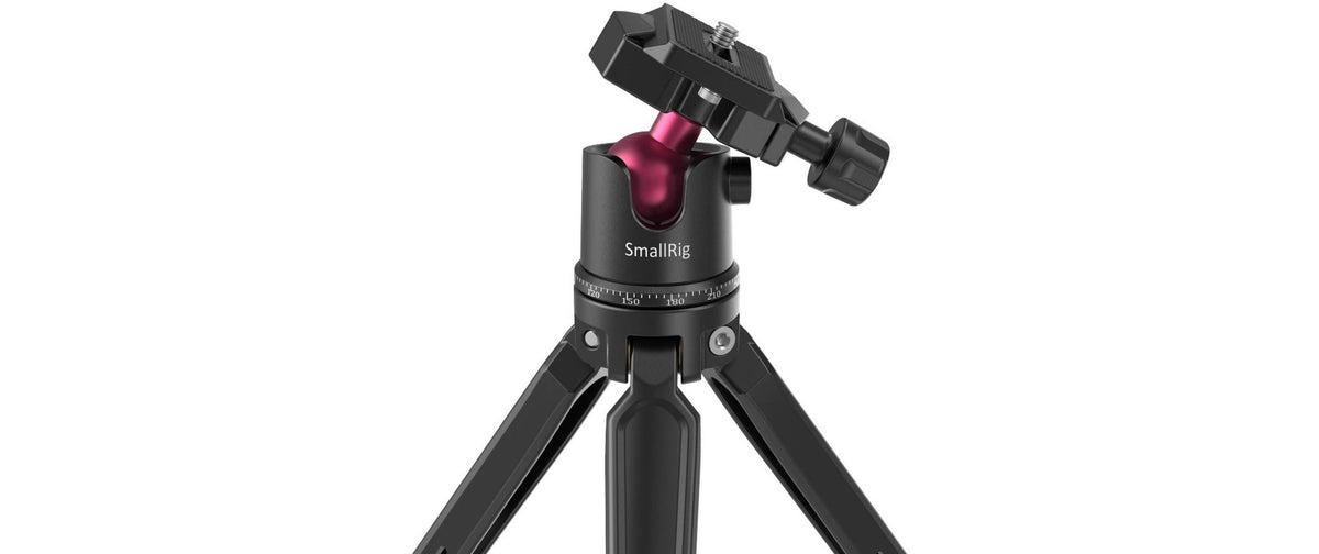 SmallRig BUT2664 Mini-Stativ – bis 23 cm, Traglast 2 kg, Kugelkopf, 3/8" – Schwarz